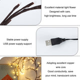 2.3m 144 LEDs Branch Rattan String Lights Wedding Home Decor Garland Lamps, USB Always-on