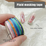 10 Rolls Nail Art Grid Line Paper Tape Stickers 2mm Fine Tape Grid DIY Manicure Pattern Tool
