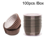 100pcs /Box Baking Utensils Cake Paper Cups Muffins Paper Cupcake Wrappers Oil-proof Chocolate Cake Tray