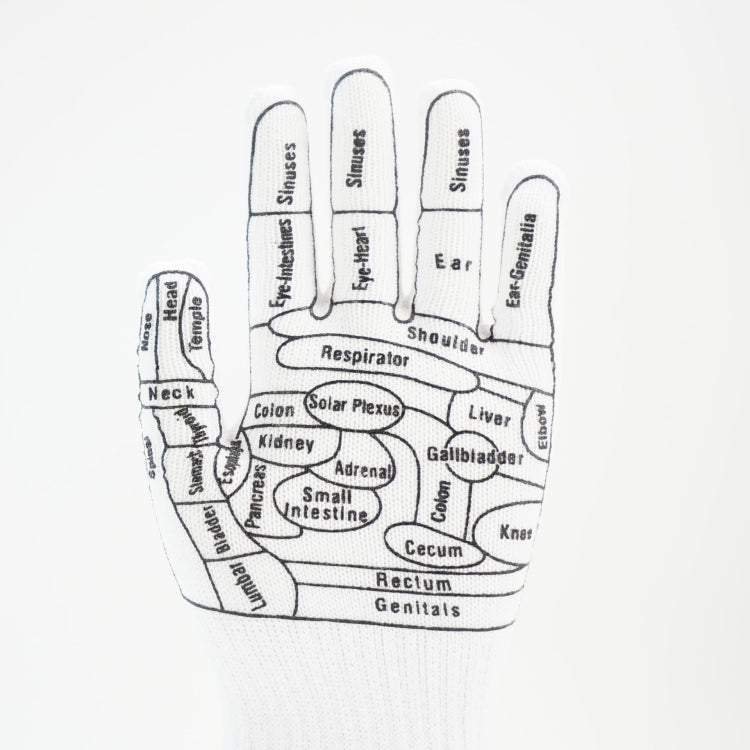 English Hand Massage Gloves Acupuncture Point Palm Reflex Zone Meridian Physical Therapy Gloves, Average