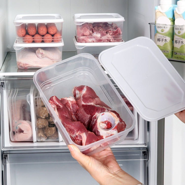 Refrigerator Storage Box Large Capacity Transparent Fresh Food Organiser, 2000ml Square