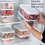 Refrigerator Storage Box Large Capacity Transparent Fresh Food Organiser, 2000ml Square