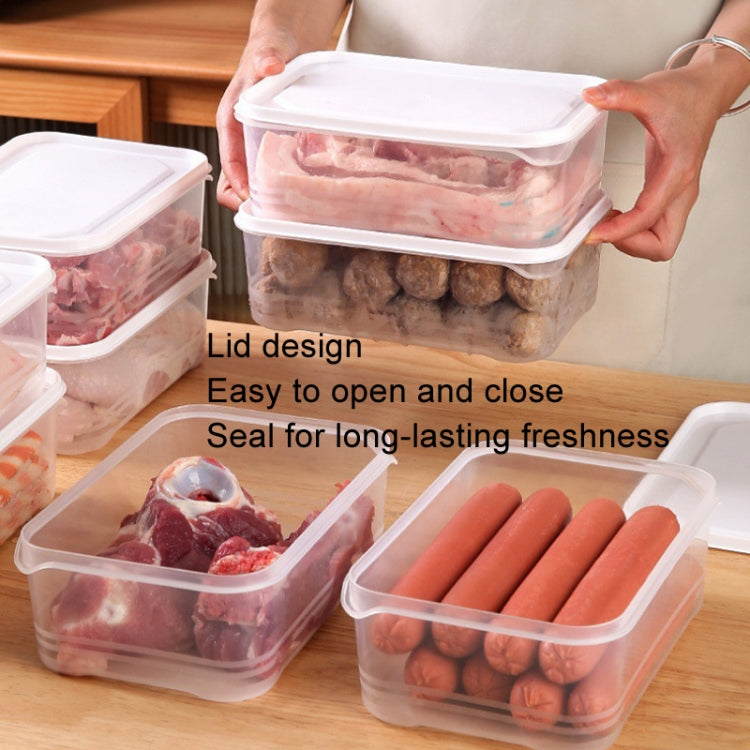 Refrigerator Storage Box Large Capacity Transparent Fresh Food Organiser, 2000ml Square