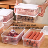 Refrigerator Storage Box Large Capacity Transparent Fresh Food Organiser, 2000ml Square