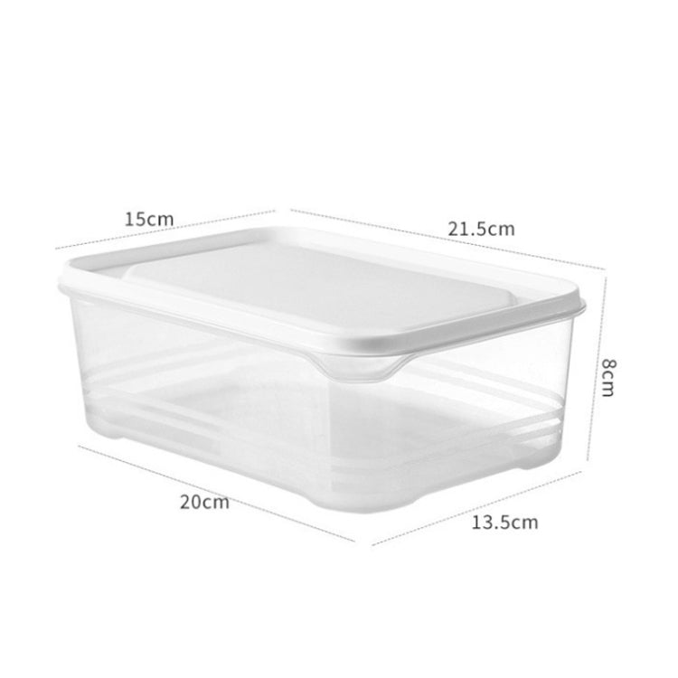 Refrigerator Storage Box Large Capacity Transparent Fresh Food Organiser, 2000ml Square