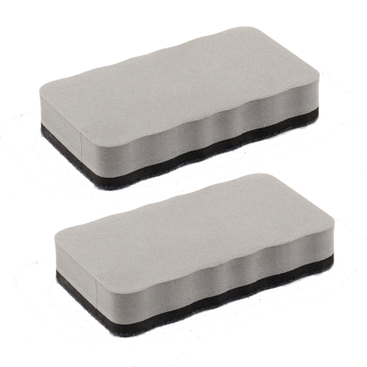 2pcs /Pack Magnetic EVA Felt Cloth Whiteboard Eraser Rectangular Wave Edge Blackboard Eraser 10.2x5.5x2cm
