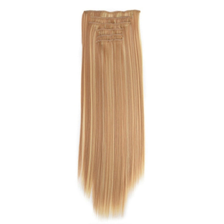 7pcs / Set Clips Long Straight Hair Extension Pieces 16 Clips Chemical Fiber Wigs, 1B#, 2#, 4#, 1BH613#, 2M30#, 6#, 8#, 4H27#, 4M30#, 6H613#, 22TH613#, 24TH613#, 24M27#, 27#, 613#, 27M613#, 27H613#, 88#, 30#