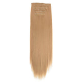 7pcs / Set Clips Long Straight Hair Extension Pieces 16 Clips Chemical Fiber Wigs, 1B#, 2#, 4#, 1BH613#, 2M30#, 6#, 8#, 4H27#, 4M30#, 6H613#, 22TH613#, 24TH613#, 24M27#, 27#, 613#, 27M613#, 27H613#, 88#, 30#