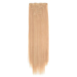 7pcs / Set Clips Long Straight Hair Extension Pieces 16 Clips Chemical Fiber Wigs, 1B#, 2#, 4#, 1BH613#, 2M30#, 6#, 8#, 4H27#, 4M30#, 6H613#, 22TH613#, 24TH613#, 24M27#, 27#, 613#, 27M613#, 27H613#, 88#, 30#