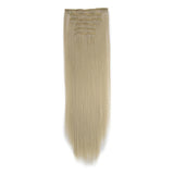 7pcs / Set Clips Long Straight Hair Extension Pieces 16 Clips Chemical Fiber Wigs, 1B#, 2#, 4#, 1BH613#, 2M30#, 6#, 8#, 4H27#, 4M30#, 6H613#, 22TH613#, 24TH613#, 24M27#, 27#, 613#, 27M613#, 27H613#, 88#, 30#