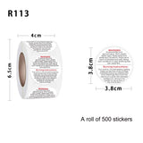 Round Warning Label Packaging Self-Adhesive Warning Sticker, 1.5 inches 3.8 cm, 1 inch 2.5 cm
