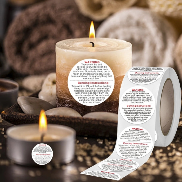 Round Warning Label Packaging Self-Adhesive Warning Sticker, 1.5 inches 3.8 cm, 1 inch 2.5 cm
