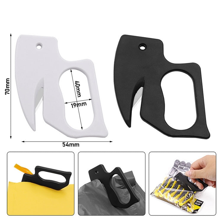 2pcs Multi-purpose Paper Cutting Stainless Steel Blade Letter Opener, White, Black