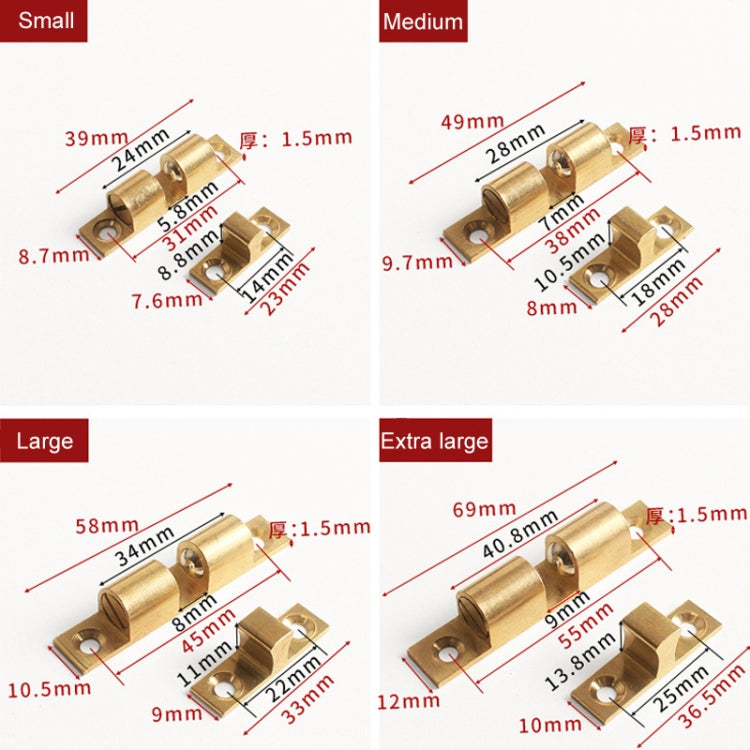 2pcs Cabinet Magnetic Spring Buckle Ball Door Sucker, Small Gold, Medium Gold, Large Gold, Extra Large Gold, Small Silver, Medium Silver, Large Silver, Extra Large Silver
