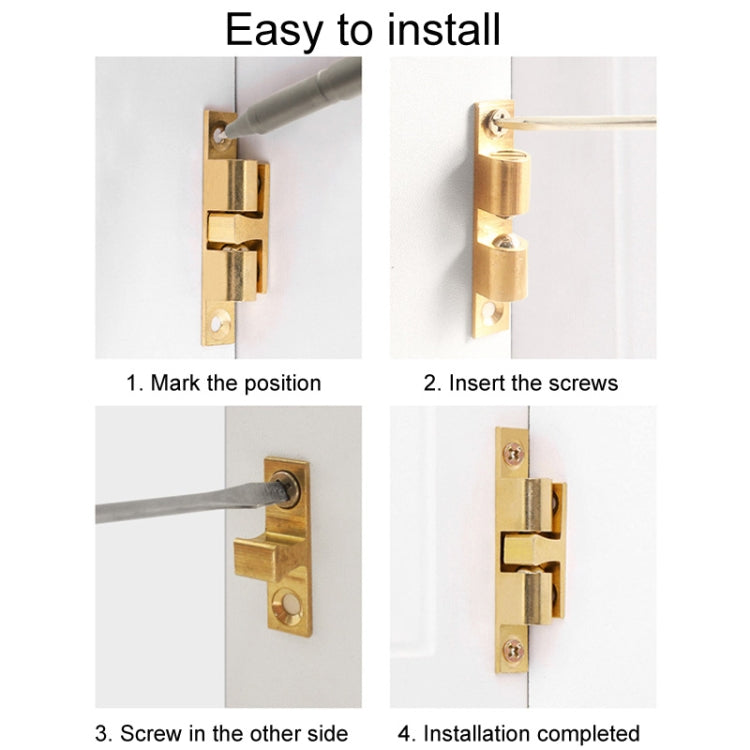 2pcs Cabinet Magnetic Spring Buckle Ball Door Sucker, Small Gold, Medium Gold, Large Gold, Extra Large Gold, Small Silver, Medium Silver, Large Silver, Extra Large Silver