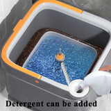 Square Spin Mop and Bucket With 2 Mop Pads Set Separate Clean And Dirty Water