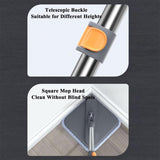 Square Spin Mop and Bucket With 2 Mop Pads Set Separate Clean And Dirty Water