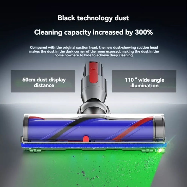 For Dyson V7 V8 V10 V11 V15 High Torque Direct Drive Roller Brush Head With Dust Display Light, Absorb Large Particles