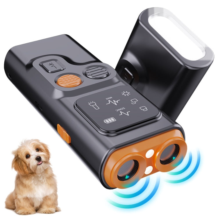 Ultrasonic Dual Head Dog Repeller Bark Stopper With High Power LED Flash Light, P7
