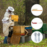 4-in-1 Anti-bee Clothing + Scraper + Bee Brush + Anti-bee Gloves Beekeeping Set