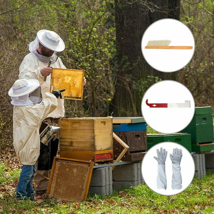 4-in-1 Anti-bee Clothing + Scraper + Bee Brush + Anti-bee Gloves Beekeeping Set
