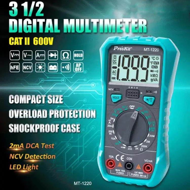 3-1/2 Burn-Proof Digital Intelligent Multimeter, MT-1220-C