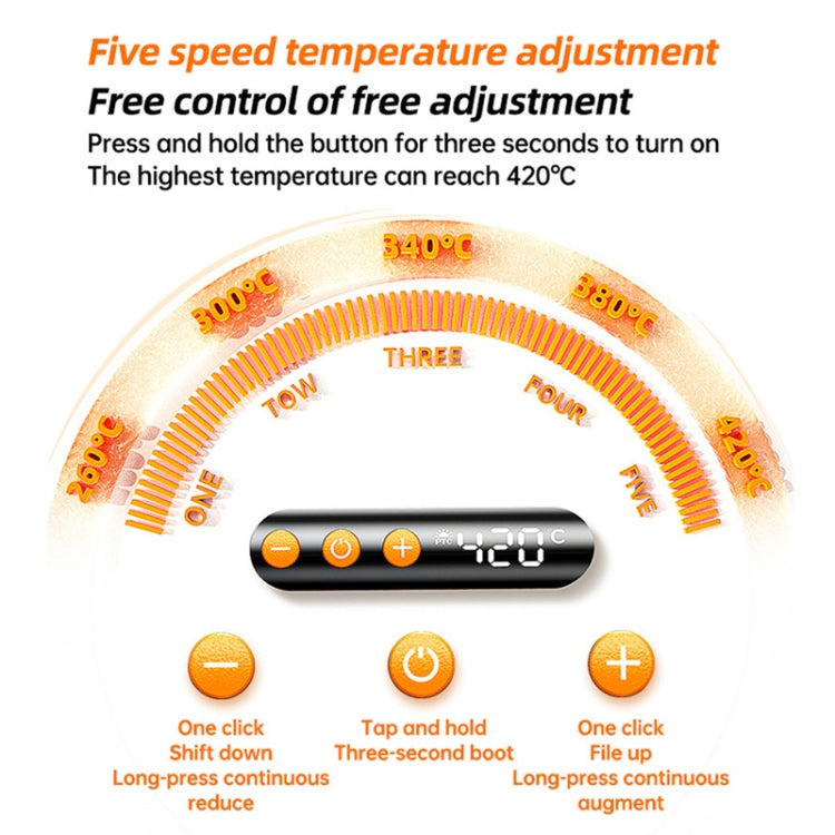 USB Digital Display Charging Soldering Iron Set 5-speed Temperature Adjustable, Standard Edition Gray, Standard Edition Orange, 3 Heads Orange, 3 Heads Gray