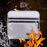 Double Zipper Pockets Fireproof Document Bag Valuables Storage Pouch, 10.6x6.9 Inch