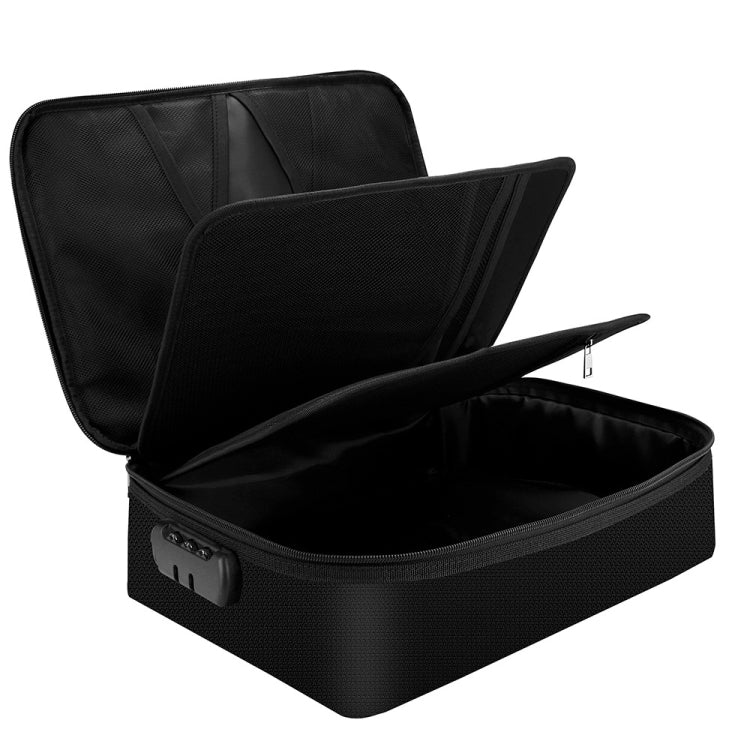 Fireproof and Waterproof Document Storage Bag Handbag with Password Lock, 14.2x10.6x3.9 Inch
