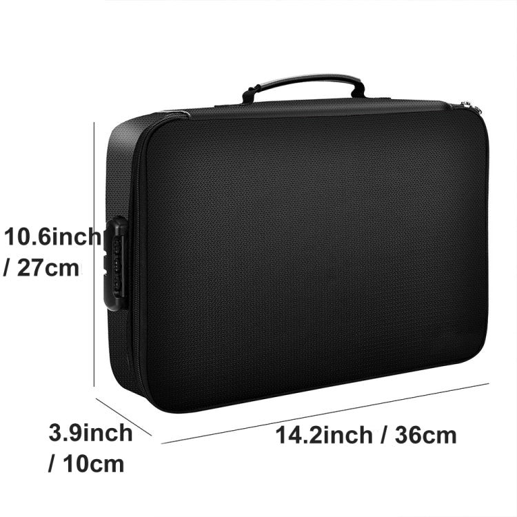 Fireproof and Waterproof Document Storage Bag Handbag with Password Lock, 14.2x10.6x3.9 Inch