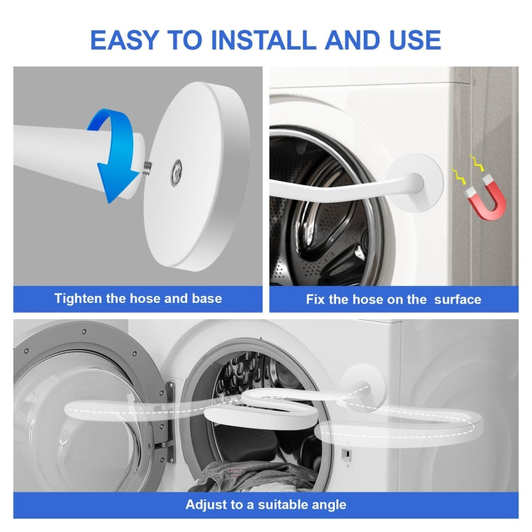 Universal Flexible Magnetic Washing Machine Door Stopper Front Load Washer Door Prop, 43mm Black, 43mm White, 66mm Black, 66mm White
