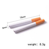 3pcs Aluminum Alloy Cigarette Shape Mini Metal Pipe Smoking Accessories, 78mm