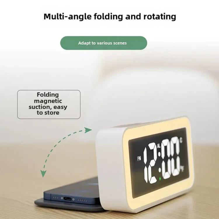 S281A LED Atmosphere Light Calendar / Temperature Display Clock With Wireless Charging Function