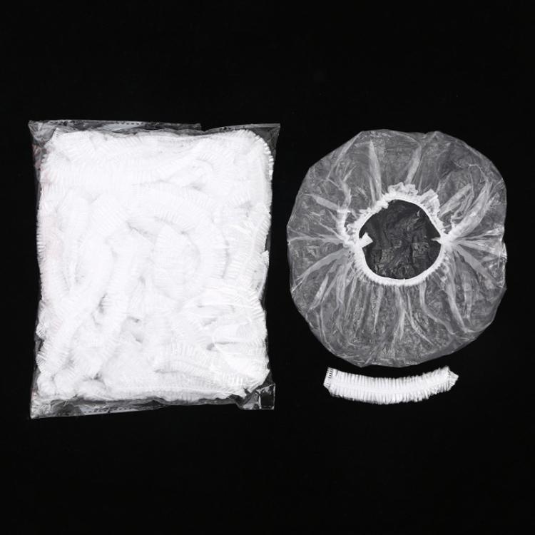 150pcs /Pack Disposable Shower Caps Waterproof Clear Hair Cap 23.5cm, PE