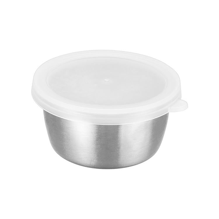 304 Stainless Steel Sauce Cup With Plastic Lid Sealed Leak-Proof Dipping Dish Seasoning Dish, 40ml