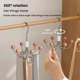 Six Claws Hooks 360 Degree Rotating Wardrobe Bag Hanger Multi-functional Underwear Clothes Storage Hooks