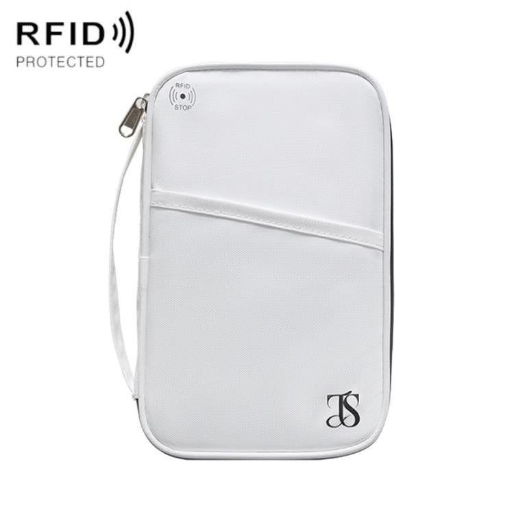 TRAVEL SEASON RFID Anti-theft Passport Clip ID Bag Waterproof Protective Case Travel Organizer Bag, Small White, Small Black, Large White, Large Black