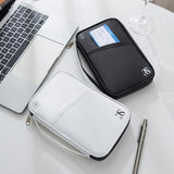 TRAVEL SEASON RFID Anti-theft Passport Clip ID Bag Waterproof Protective Case Travel Organizer Bag, Small White, Small Black, Large White, Large Black