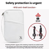 TRAVEL SEASON RFID Anti-theft Passport Clip ID Bag Waterproof Protective Case Travel Organizer Bag, Small White, Small Black, Large White, Large Black
