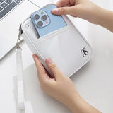 TRAVEL SEASON RFID Anti-theft Passport Clip ID Bag Waterproof Protective Case Travel Organizer Bag, Small White, Small Black, Large White, Large Black