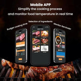 Smart Wireless Bluetooth BBQ Grill Thermometer Home Use Kitchen Food Oven Thermometer