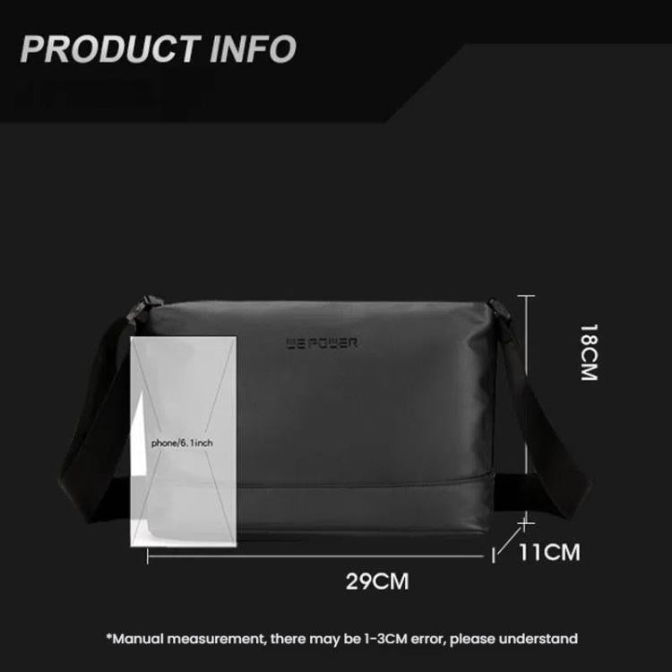 WEPOWER Simple Shoulder Bag For Men Light Casual Commuter Messenger Pack