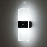 Magnetic Acrylic Smart Induction Night Light Rechargeable Wall Lamp Bedroom Bedside Lamp, White Arc White Light, White Arc Warm Light, Black Arc White Light, Black Arc Warm Light, White Rectangular White Light, White Rectangular Warm Light             ...