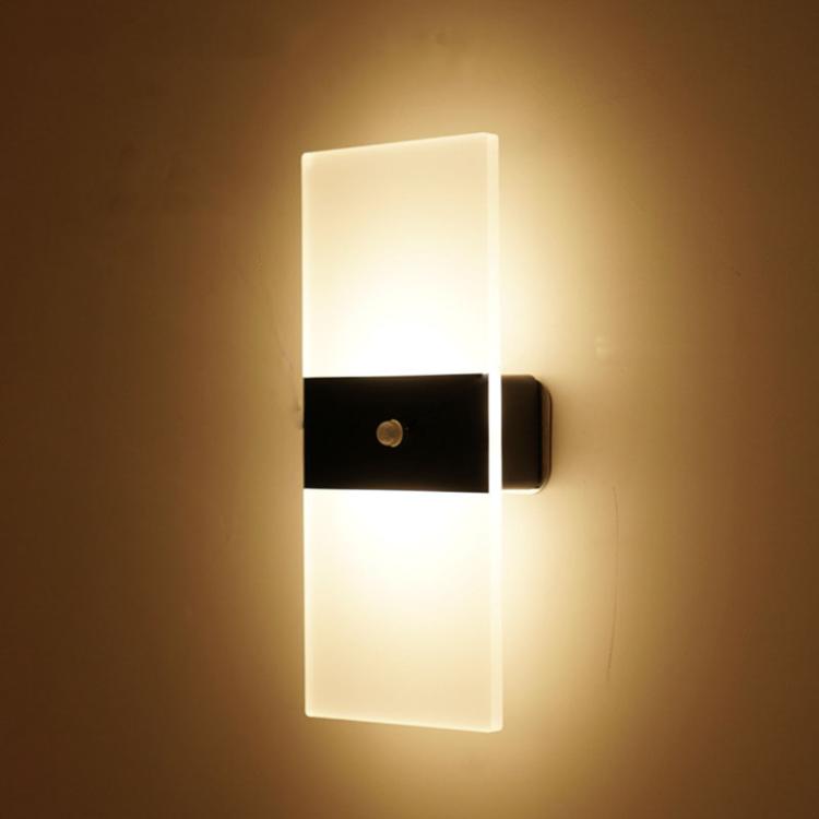 Magnetic Acrylic Smart Induction Night Light Rechargeable Wall Lamp Bedroom Bedside Lamp, White Arc White Light, White Arc Warm Light, Black Arc White Light, Black Arc Warm Light, White Rectangular White Light, White Rectangular Warm Light             ...