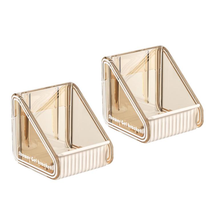 2pcs  /Pack Wall-mounted Shower Gel Shampoo Holder with Adjustable Hole Distance