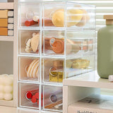 Acrylic Desk Organizer With 4 Drawers Stackable Glasses Display Case Makeup Brush Stationery Storage Box, 27x17.5x7.3cm