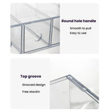 Acrylic Desk Organizer With 4 Drawers Stackable Glasses Display Case Makeup Brush Stationery Storage Box, 27x17.5x7.3cm