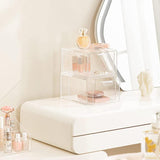 2pcs /Pack Stackable Makeup Drawer Organizer Acrylic Cosmetic Storage Box
