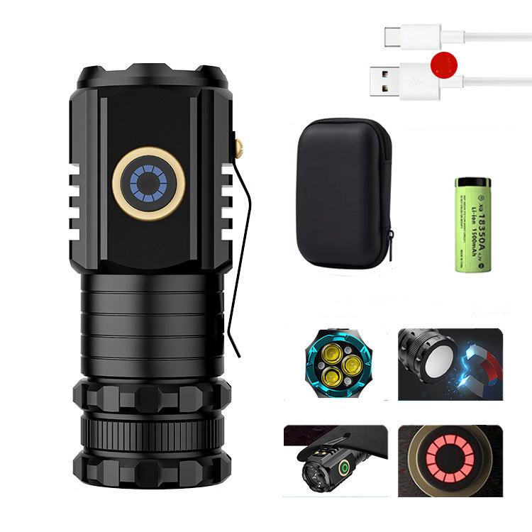 3LED Mini Flashlight Rechargeable Waterproof Torch with Tail Magnet & Battery, S350, S400
