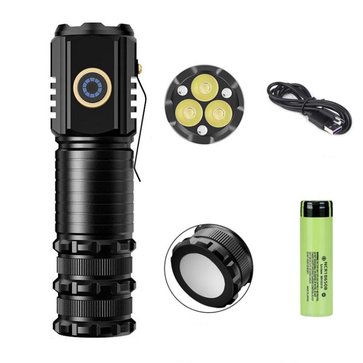 3LED Mini Flashlight Rechargeable Waterproof Torch with Tail Magnet & Battery, S350, S400